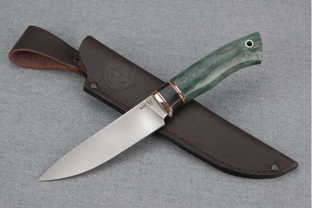 Нож "Рысь-2" ( Bohler N690, стабилизированная карельская береза, граб)