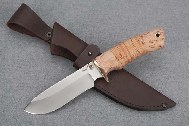 Нож "Скаут" (N690, карельская береза, береста)