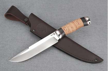 Нож "Турист" (N690, литье, береста, граб)