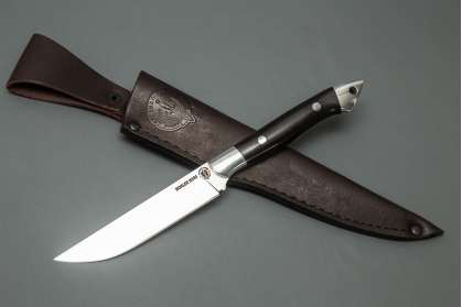 Нож "Шеф-повар-1", сталь Bohler М390, цельнометаллический, накладки дюраль, граб