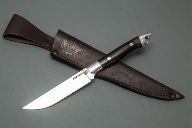 Нож "Шеф-повар-1", сталь Bohler М390, цельнометаллический, накладки дюраль, граб