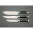 Набор ножей для кухни №11 (Bohler М390, дюраль, граб, цельнометаллические) + подставка под ножи в подарок, фото 2