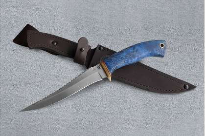 Нож Рыбак-2, сталь S390, стабилизированная карельская береза