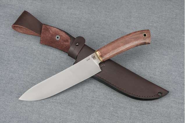 Нож "Шеф-повар-3", сталь S390, рукоять стабилизированная карельская береза