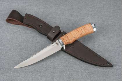 Нож "Рыбак-3" (S390, дюраль, береста)