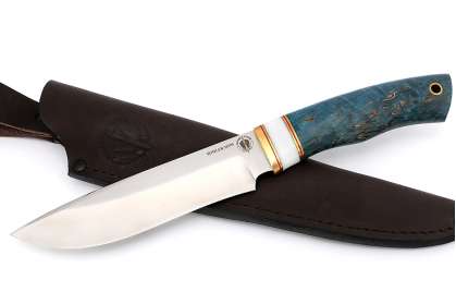 Нож "Беркут", сталь М390, рукоять искусственный камень, стабилизированная карельская береза