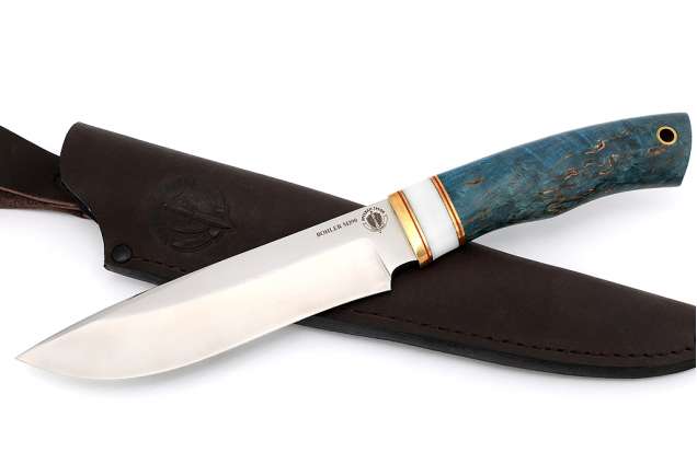 Нож "Беркут"(М390, искусственный   камень, стабилизированная  карельская береза)