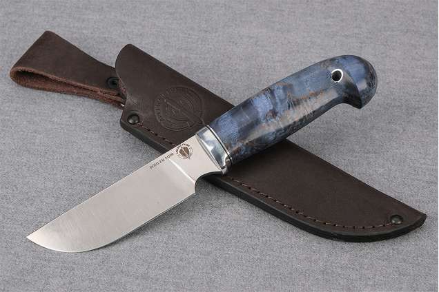 Нож "Бизон", сталь М390, рукоять стабилизированная карельская береза, кобра