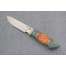 Нож "Рысь", сталь М390, рукоять стабилизированная карельская береза, резьба, мозаичный пин