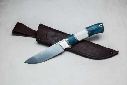 Нож "Рысь" (М390, стабилизированная карельская береза, рог лося)