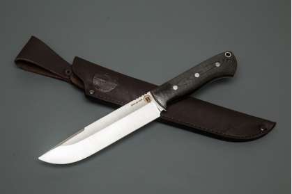 Нож Турист, сталь BOHLER M390, цельнометаллический, накладки микарта