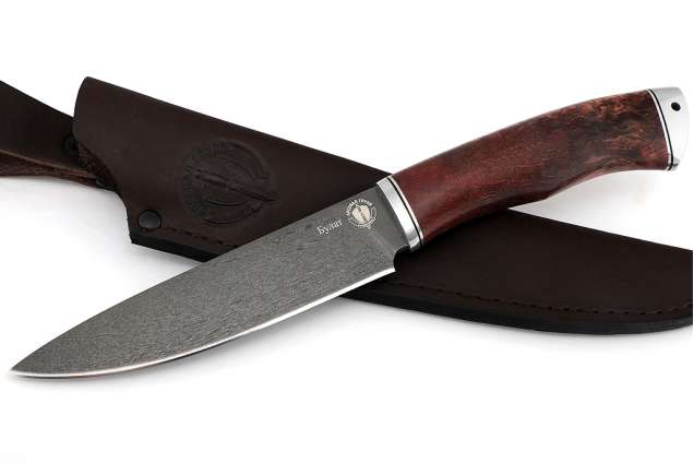 Нож Рысь-2, сталь булат, дюраль, стабилизированная карельская береза