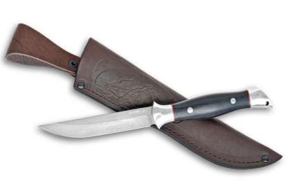 Нож "Финка" (Тигельный булат, дюраль, граб, цельнометаллический)