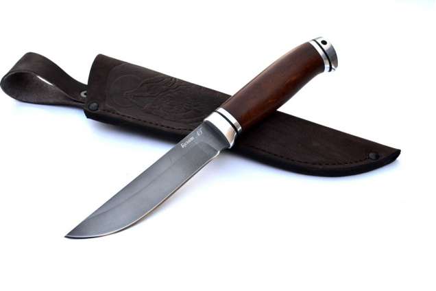 Нож Финский, сталь булат, дюраль, рукоять текстолит