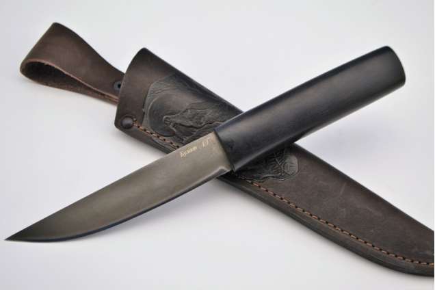 Нож Якутский-3, сталь булат, рукоять черный граб