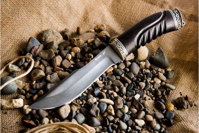 Нож "Медведь" (Булат, художественное литье, граб, резной)