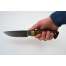 Нож "Рысь" (Булат, художественное литье латунь, бубинга, резная рукоять), фото 3