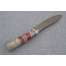 Нож "Лань" (Булат, стабилизированная карельская береза, резьба, инкрустация камень), фото 4