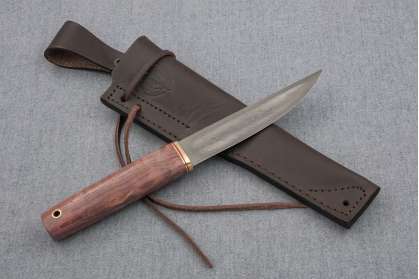 Нож "Якутский-3" (Булат, стабилизированная карельская береза, латунь)