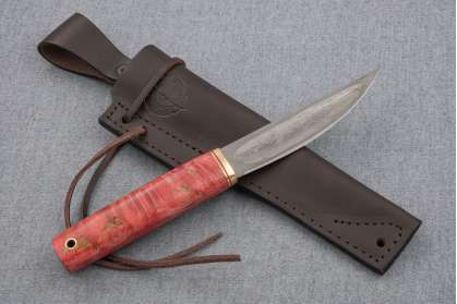 Нож Якутский-2, сталь булат, рукоять стабилизированная карельская береза