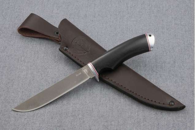 Нож Ласка-2, сталь булат, рукоять граб, дюраль