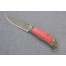 Нож Рысь-2, сталь булат, рукоять стабилизированная карельская береза, художественное литье мельхиор