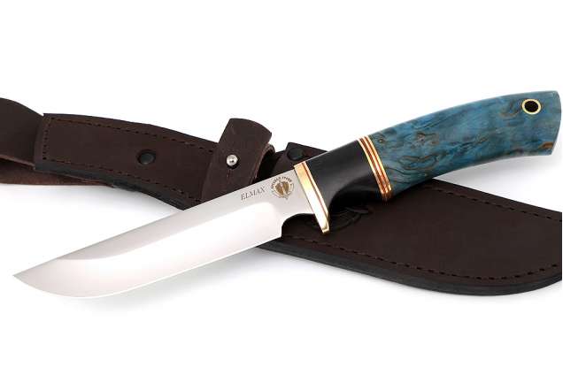 Нож "Варан" сталь ELMAX, рукоять граб, стабилизированная карельская береза