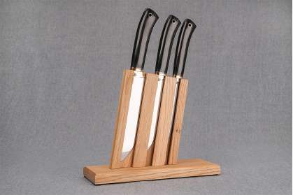 Набор ножей для кухни №4 (Х12МФ, граб) + подставка под ножи в подарок