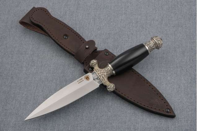 Нож "Гладиатор-2" (Х12МФ, граб, художественное литье мельхиор)