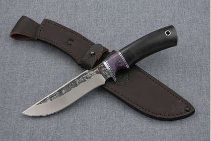Нож "Таежный - 2" (Х12МФ, граб, вставка стабилизированная карельская береза)
