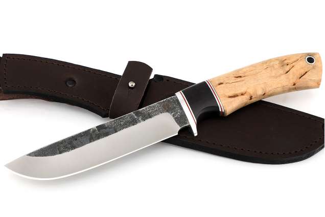 Нож Скорпион, сталь Х12МФ, мореный граб, карельская береза