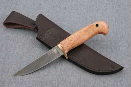 Нож "Грибник-2" (Алмазная сталь ХВ-5, карельская береза)