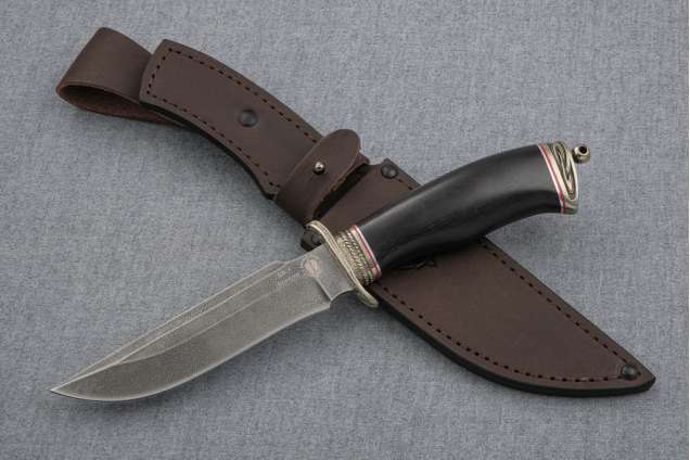 Нож "Таежный - 2" (Алмазная сталь ХВ-5, граб, художественное литье мельхиор)