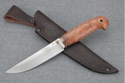 Нож "Финский-2", сталь Bohler К340, рукоять стабилизированная карельская береза