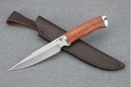 Нож "Каратель", сталь Bohler К340, дюраль, рукоять стабилизированная карельская береза