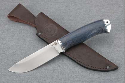 Нож "Лиса", сталь Bohler К340, дюраль, рукоять стабилизированная карельская береза