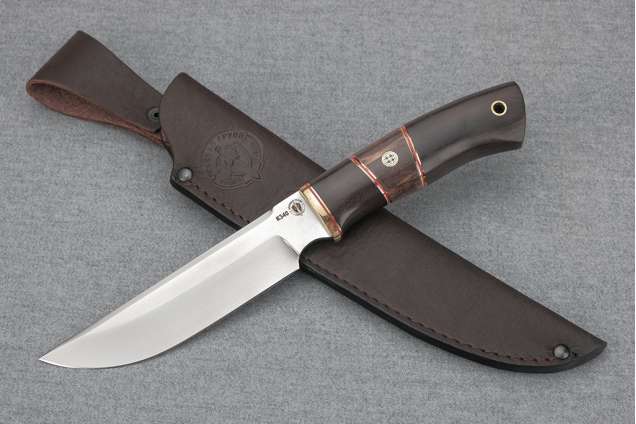 Нож "Походный", сталь Bohler К340, рукоять граб, стабилизированная карельская береза, мозаичный пин