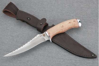 Нож "Рыбак-2" (Bohler К340, дюраль, карельская береза)