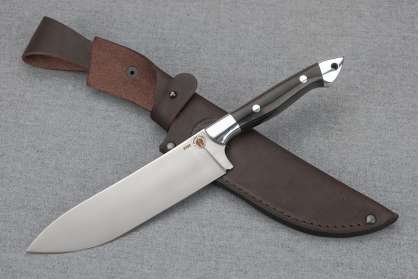 Нож "Шеф-повар-3", сталь Bohler К340, дюраль, рукоять граб, цельнометаллический