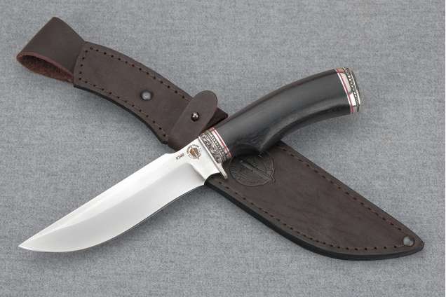 Нож "Таежный - 2" (Bohler К340, граб, художественное литье мельхиор)