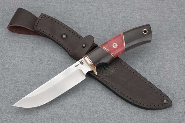 Нож "Варан", сталь Bohler К340, рукоять граб, стабилизированная карельская береза, мозаичный пин
