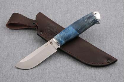 Нож "Бобр" (S390, дюраль, стабилизированная карельская береза)