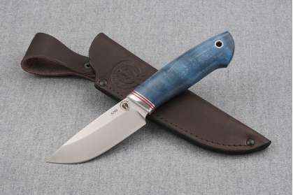 Нож "Бобр-2", сталь S390, рукоять стабилизированная карельская береза, дюраль