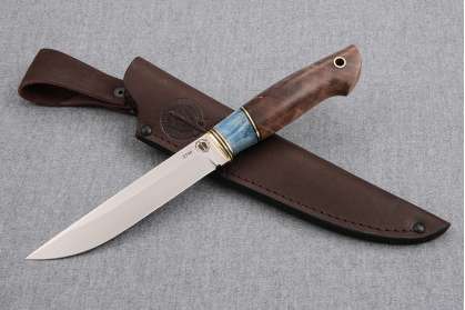Нож "Ласка 2", сталь S390, рукоять стабилизированная карельская береза