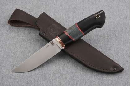 Нож "Лиса 2" , сталь S390, рукоять граб, стабилизированная карельская береза