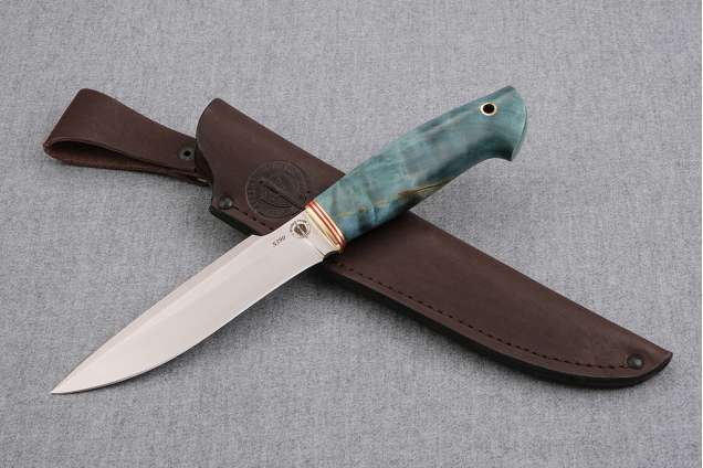 Нож "Охотник" (S390, стабилизированная карельская береза)