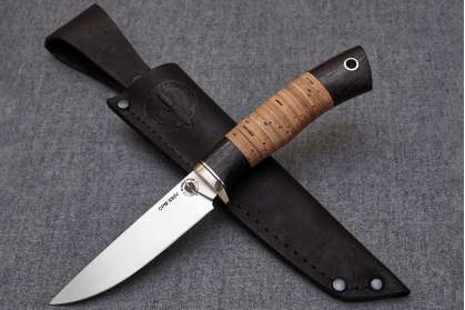 Нож Грибник-2, клинок из стали Crucible CPM S90V, рукоять граб, береста