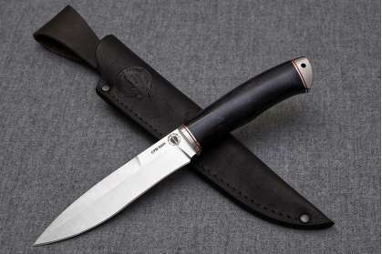 Нож Перо, клинок из стали Crucible CPM S90V, рукоять дюраль, морёный граб