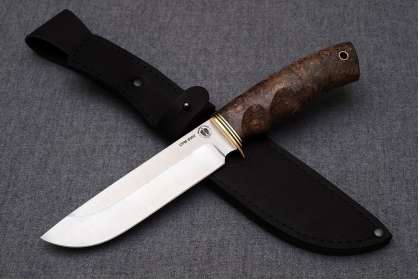Нож Скорпион, клинок из стали Crucible CPM S90V, рукоять стабилизированный кап клена